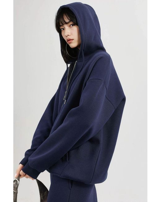 Busem Overmaatse Gewatteerde Zip Jacket in het Blue