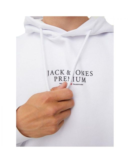 Jack & Jones Hoodies Archie Sweat Hood Wit in het White voor heren