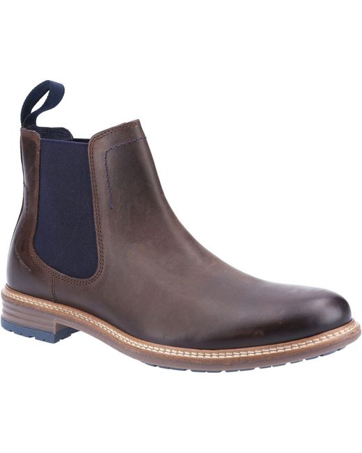 Hush Puppies Brown Justin Chelsea Leather Boots for men