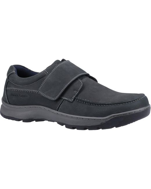 Hush Puppies Black Casper Leather Nubuck Loafers for men