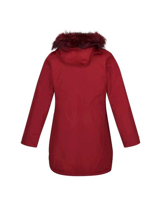 Regatta Red Ladies Sabinka Faux Fur Trim Parka (Cabernet)