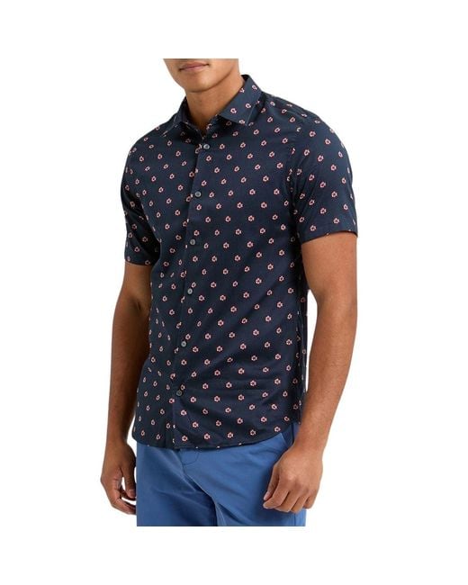 Ted Baker Blue Miksho Floral Shirt Cotton for men