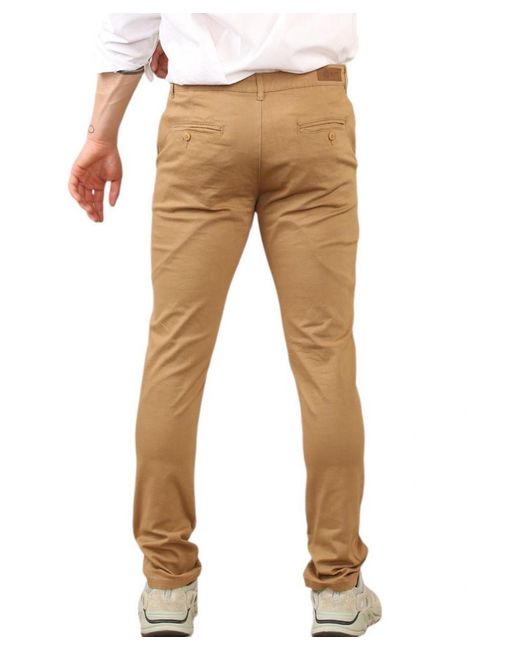 MYT Natural Slim Fit Cotton Chino Trousers for men