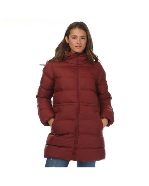 Levi's Dames Jas Met Kap Midi In Wijn in het Red