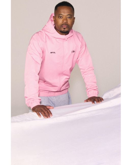 BoohooMAN Pink Regular Fit Branded Cagoule for men