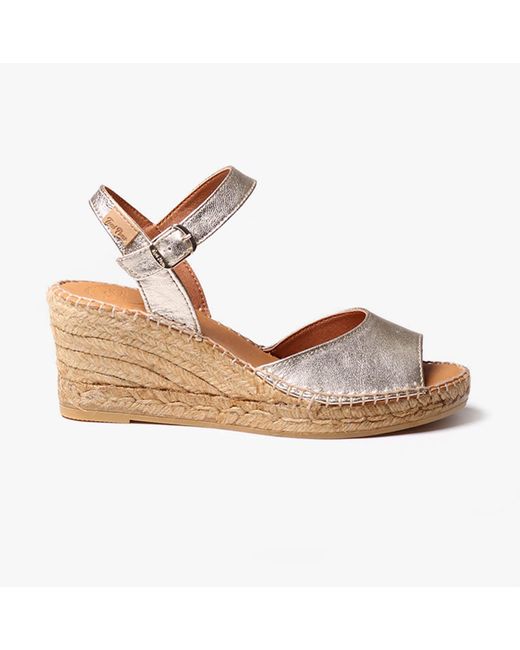 Toni Pons Metallic Sia-P Espadrille Sandals Platinum