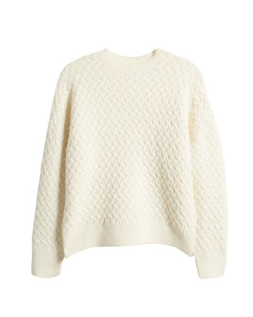 Ted Baker White Morlea Horizontal Cable Ivory Crewneck Sweater