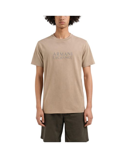 Armani Natural Exchange T Shirts Short Sleeve Crew Neck Asv Logo Cotton Summer Tee for men