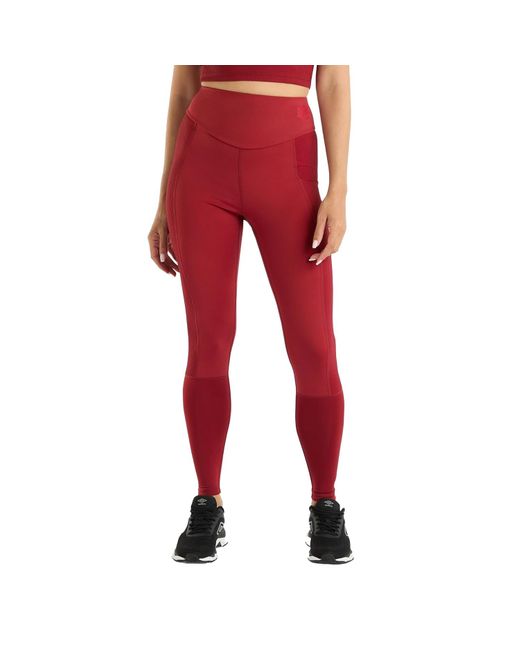 Umbro Red Ladies Pro 7/8 Training Leggings (Sundried Tomato)