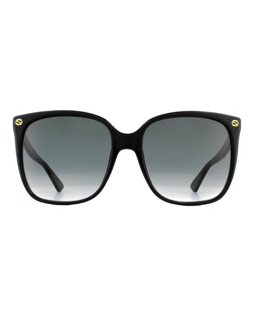 Gucci Black Square Gradient Sunglasses By