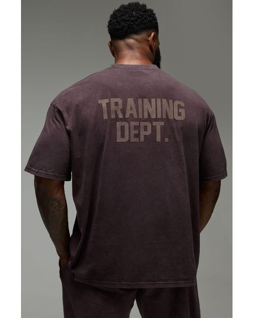 BoohooMAN Gray Training Dept Oversized Washed T-Shirt for men