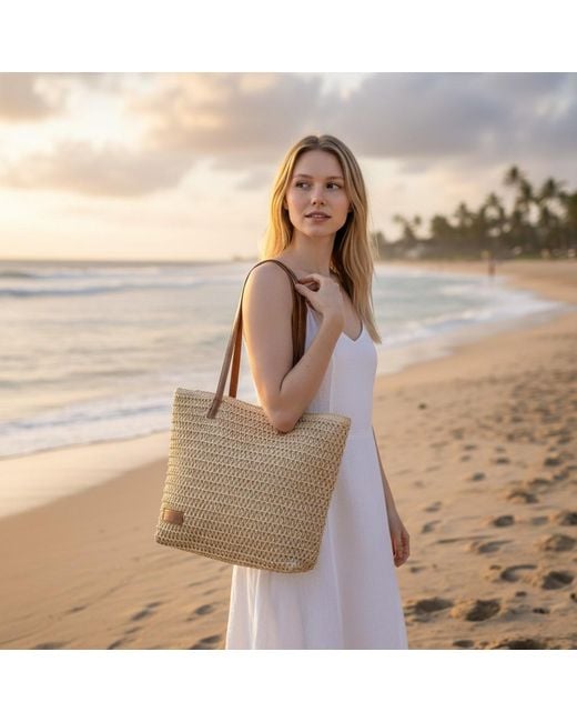 Woodland Leathers Black Beach Bag