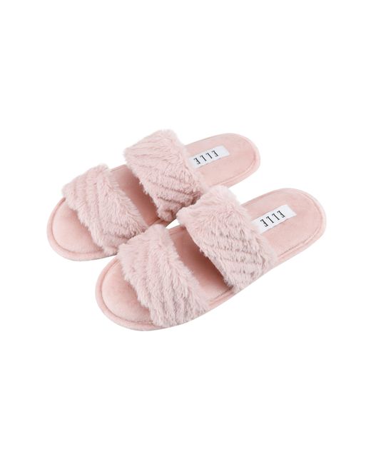 Elle Pink Faux Fur Slippers