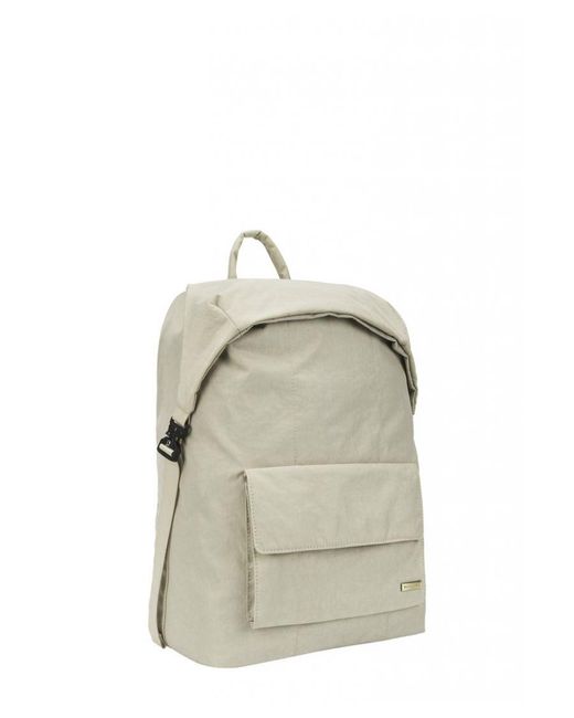 Smith & Canova White Flapover Nylon Backpack