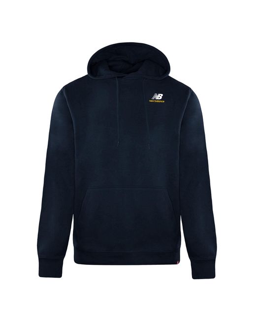 New Balance Blue Long Sleeve Pullover Embroidered Hoodie Mt11550 Ecl Cotton for men