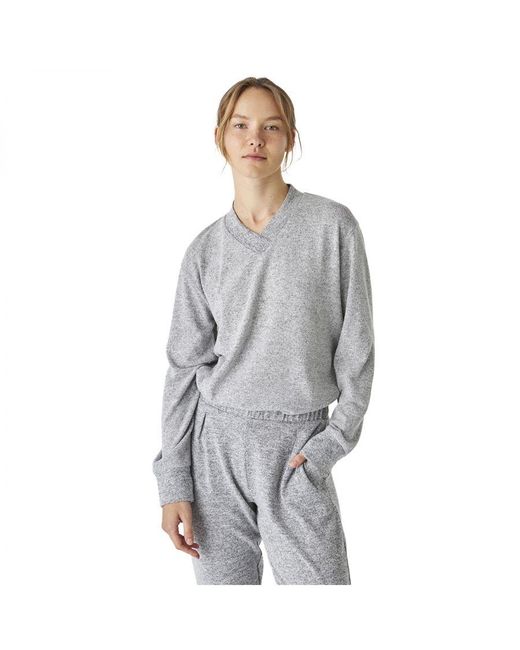 J&j Brothers Gray Jjbep1903 Long Sleeve V-Neck Pajamas