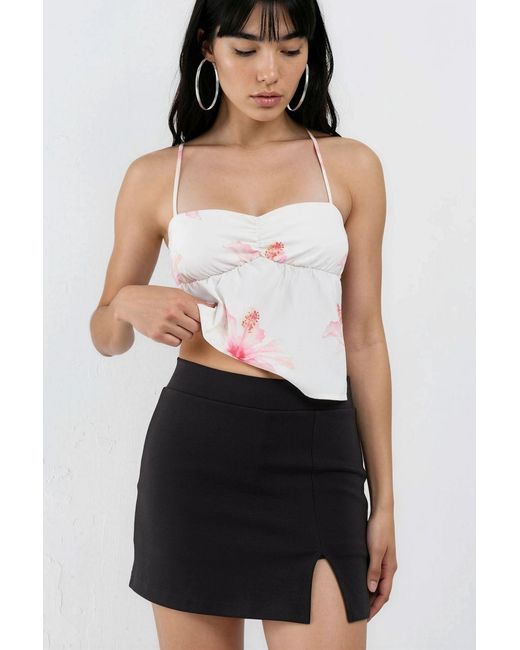 Busem Black High Waist Mini Skort With Slit