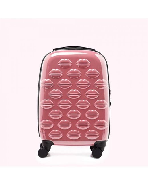 Lulu Guinness Pink Antique Small Lips Spinner Case