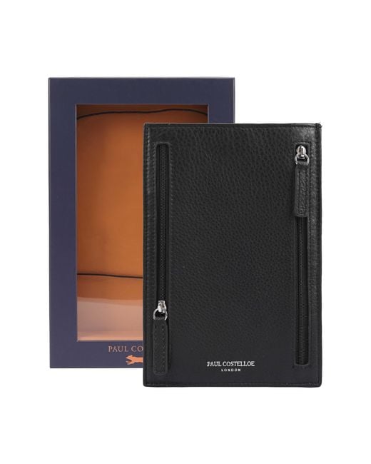Paul Costelloe Black Zeal Leather Pouch for men