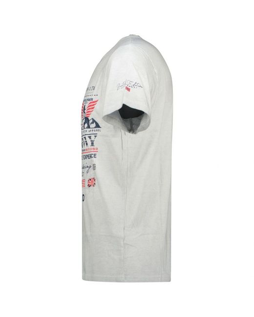 GEOGRAPHICAL NORWAY Kurzarm-t-shirt Sw1562hgno Mann in het White voor heren