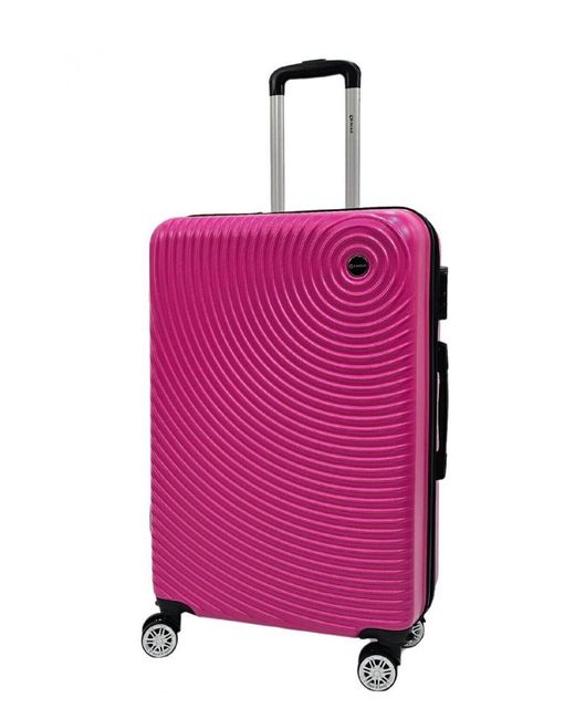 Infinity Leather Pink Hard Shell Cabin Suitcase 8 Wheel Luggage Case Travel Bag