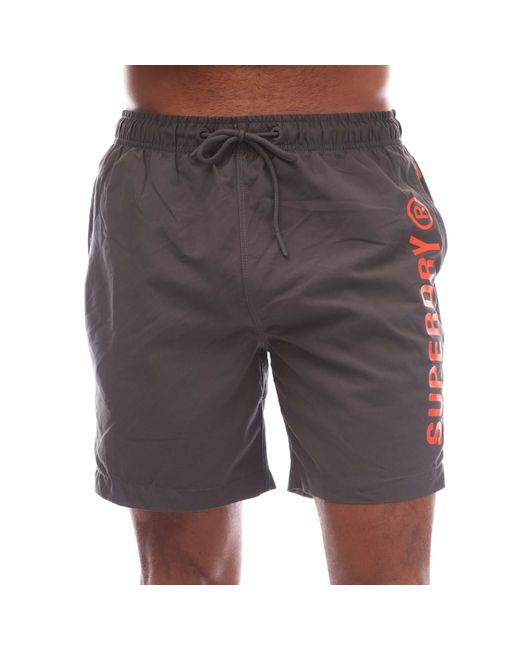 Superdry Code Core Sport 17 Inch Zwemshort In Antraciet Voor in het Gray voor heren