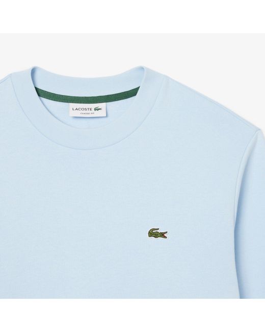 Lacoste Blue Crew Neck Sweatshirt Cotton for men