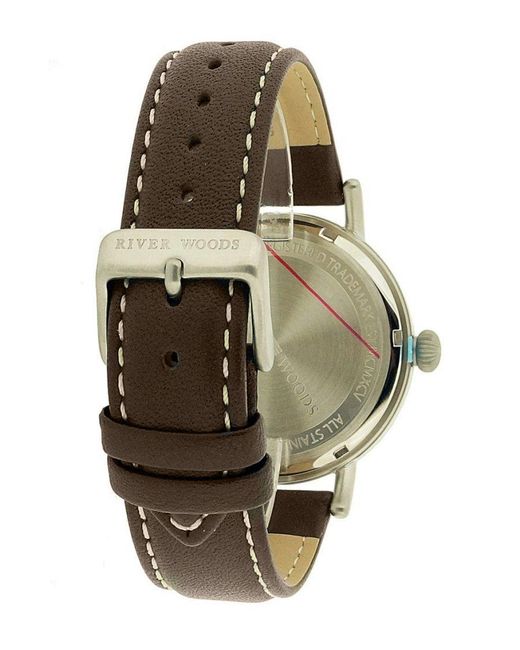 River Woods Gray Yukon Watch Rw420026 Leather for men