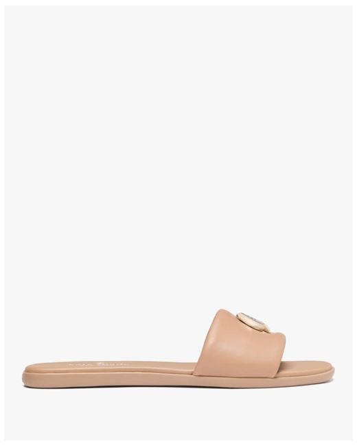 Kate Spade Natural Kendall Smooth Leather Slide Sandal