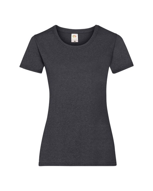 Fruit Of The Loom Black Ladies/ Lady-Fit Valueweight Short Sleeve T-Shirt (Pack Of 5) (Dark Heather)