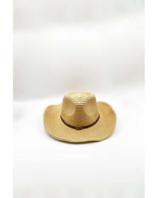 SVNX Natural Wide Brim Straw Sun Hat With Adjustable Chin Strap