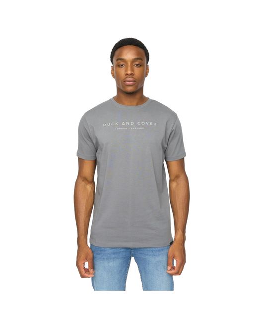 Duck and Cover Gray Crytons Heavyweight T-Shirt (Petrol) for men