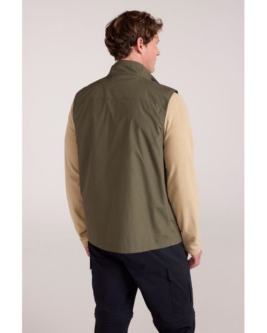 Mountain Warehouse Green 'Trek Ii' Gilet Lightweight Quick Dry Casual Full Zip Body Warmer Jacket for men