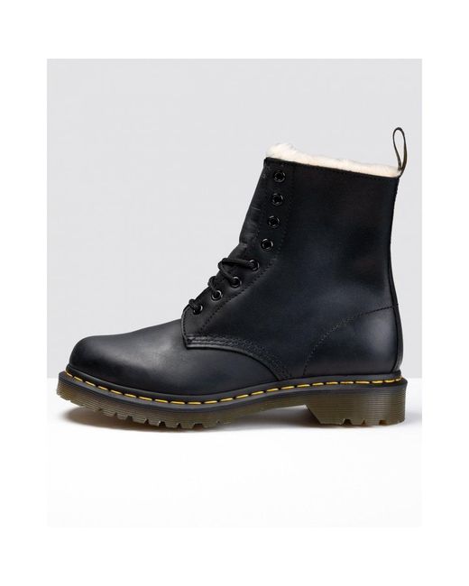 Dr. Martens Black 1460 Serena Wyoming Fur Lined Boot