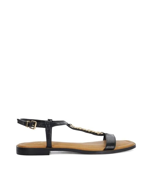 Dune Black Lollipops Leather Chain Detail Open Toe Sandals