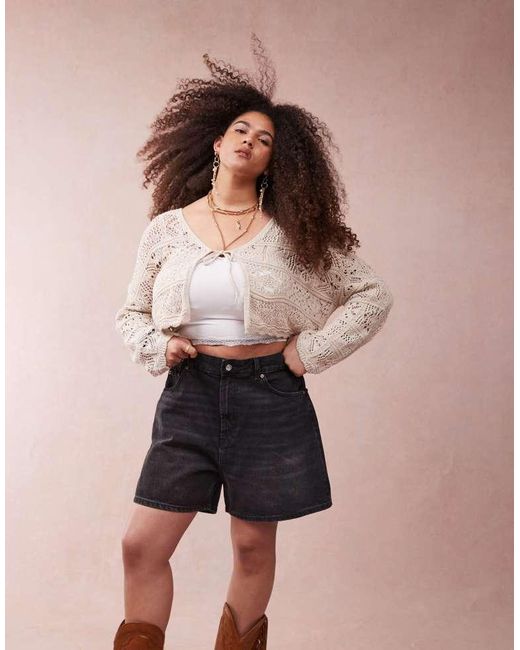 ASOS Black Design Denim Dad Short
