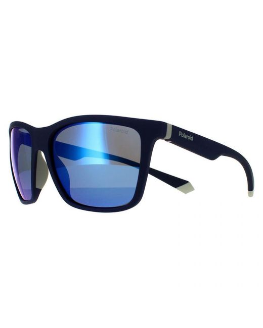 Polaroid Blue Rectangle Mirror Polarized Sunglasses for men
