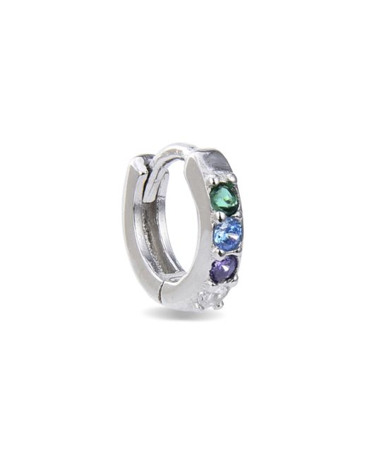 Luxenter Piercing , Ansung Sterling Zilver 925 En Multicolour Zirkonia Gerhodineerd in het Metallic