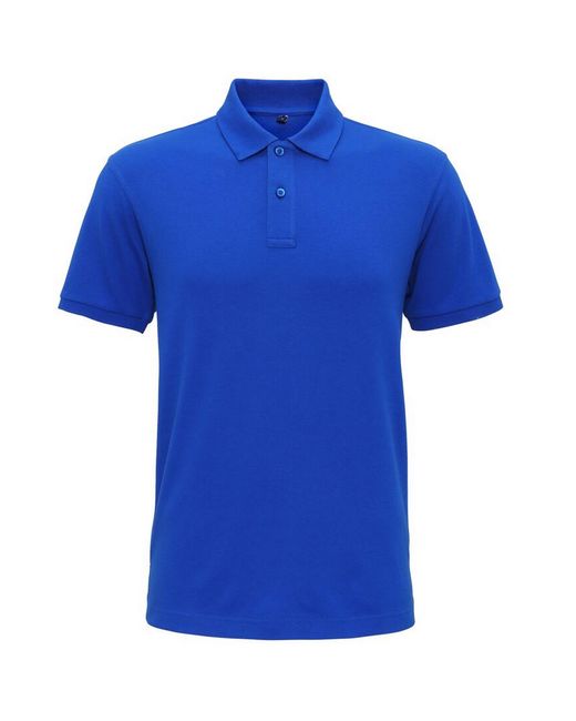 Asquith & Fox Blue Super Smooth Knit Polo Shirt (Bright Royal) for men