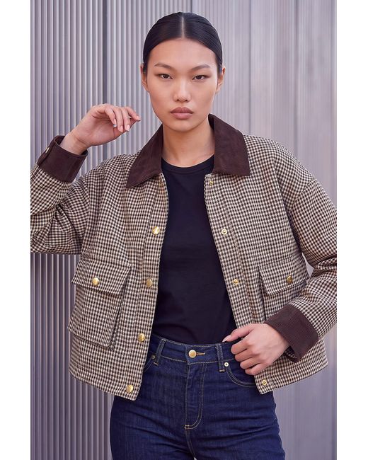 D.u.s.k Brown Check Cord Trim Jacket