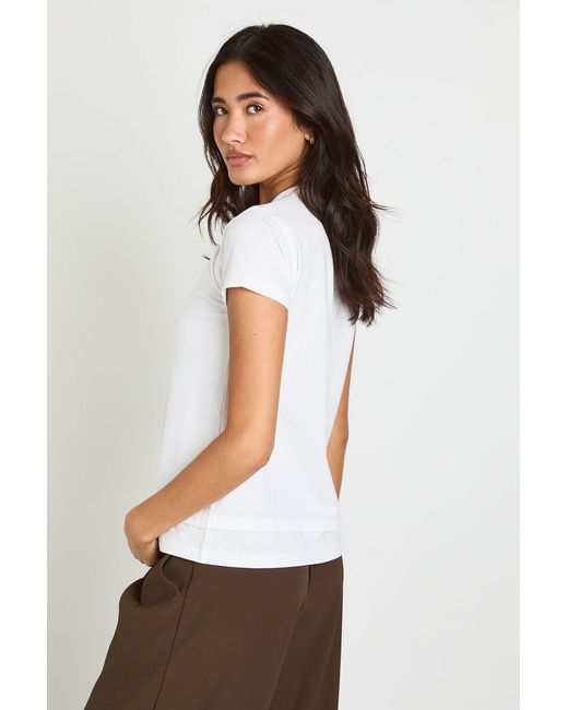 Boohoo White Double Hem T-Shirt