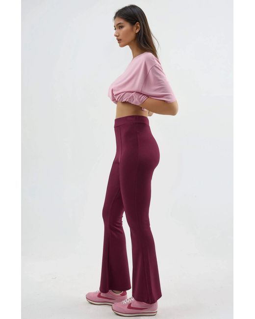 Hiccup Red Modal Touch Flare Pants