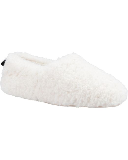 Hush Puppies White Emily Faux Fur Slippers
