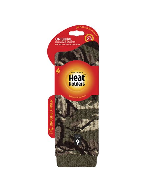 Heat Holders Brown Jacquard Thermal Socks For Winter for men