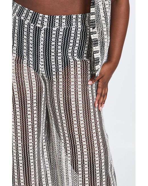 Boohoo White Plus Crochet Beach Trouser