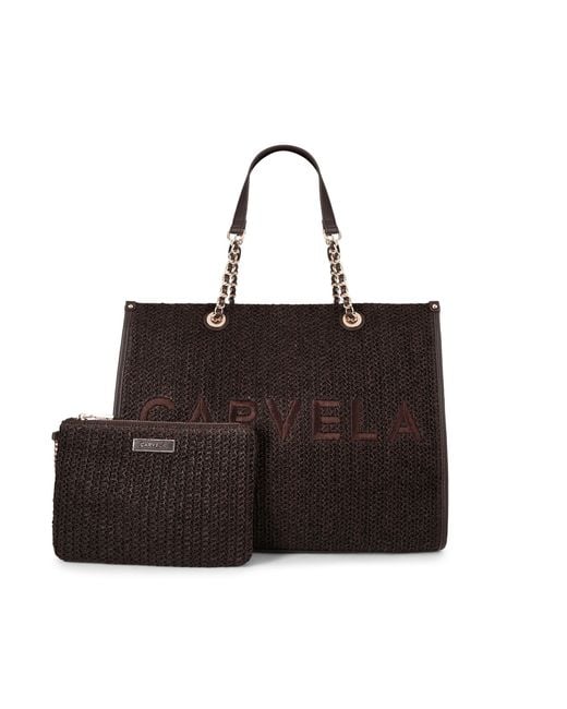Carvela Kurt Geiger Black Sorrento Raffia Tote Bag