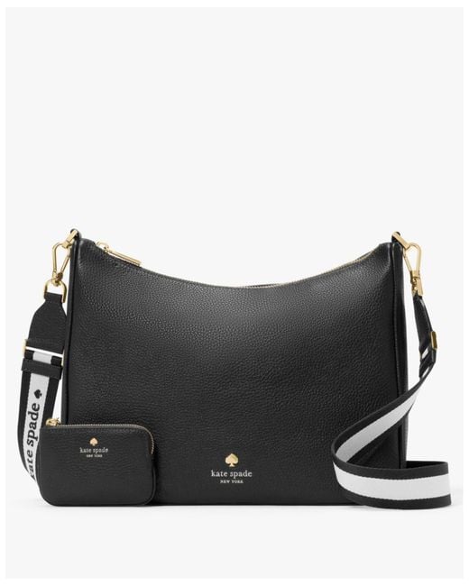 Kate Spade Black Emma Pebbled Leather Large Crossbody