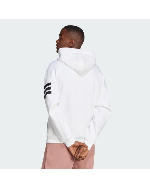 Adidas White Future Icons 3-Stripes Hoodie for men