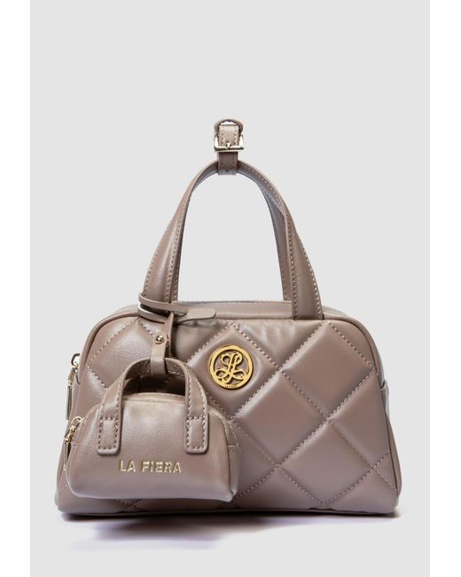 La Fileria Natural Quilted Small Handbag