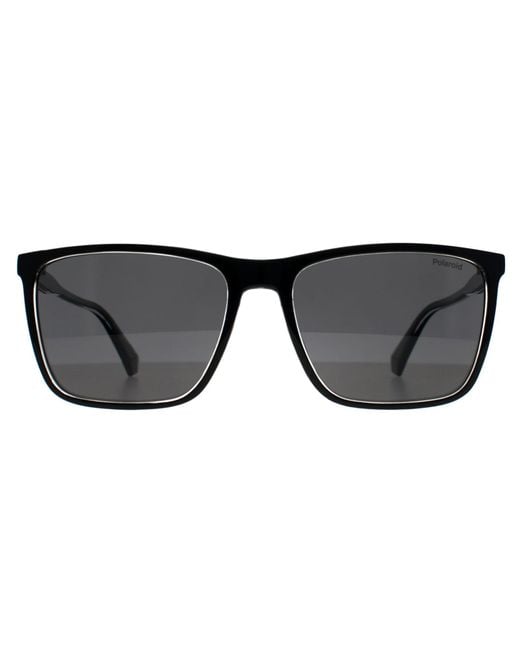 Polaroid Black Rectangle Polarized Pld 4180/S for men